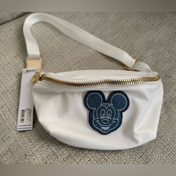 NWT Stoney Clover Lane Blanc Classic Fanny with Denim Mickey Patch - Picture 1 of 3